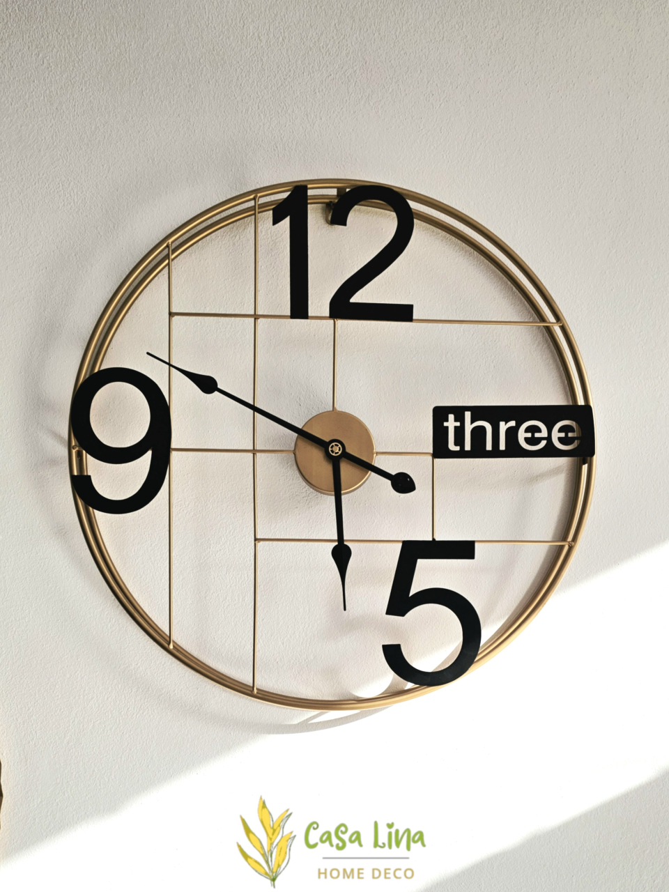 Ceas de perete metal auriu, diametru 60 cm [1]