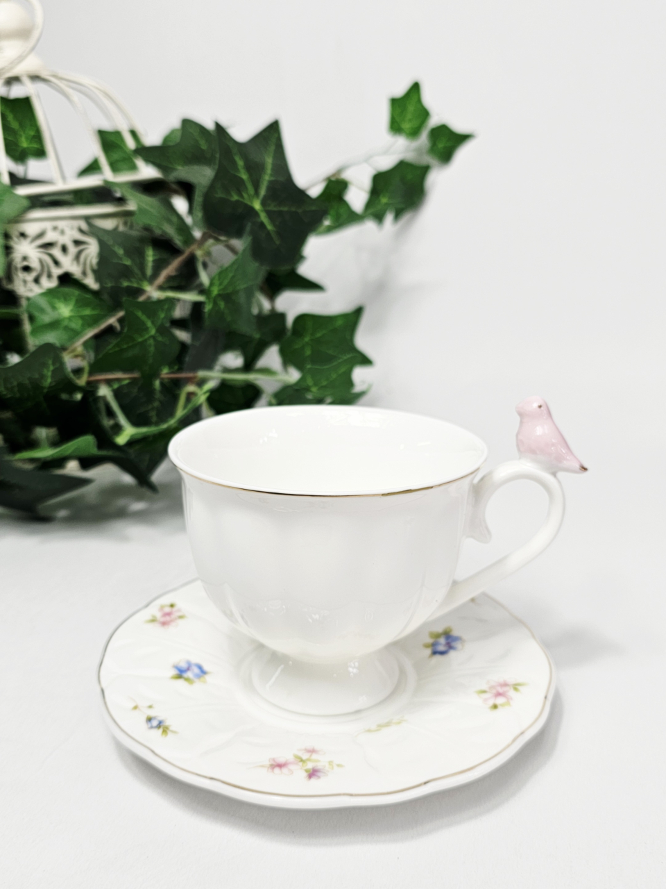 Set ceasca si farfurie Bird Pink [2]