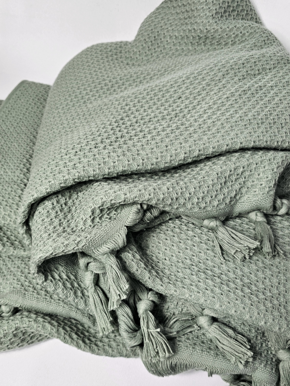 Pătură din bumbac, mint cu ciucuri eleganți, dimensiune 220/240cm [4]