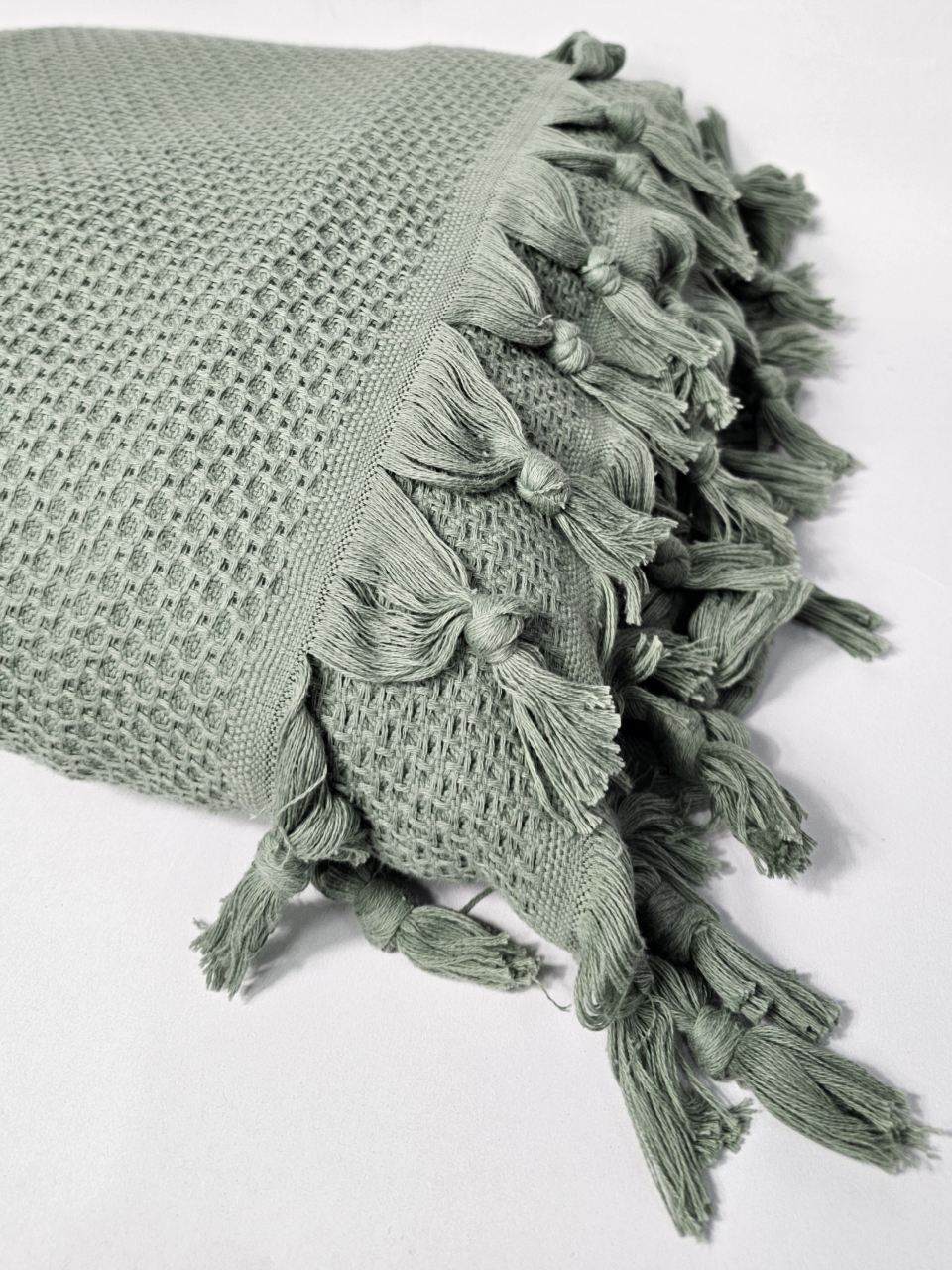Pătură din bumbac, mint cu ciucuri eleganți, dimensiune 220/240cm [3]