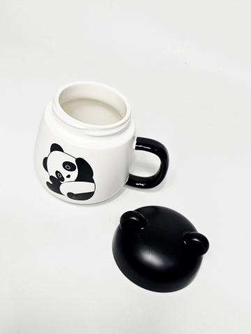 Cană ceramică 400 ml Panda cu capac [1]