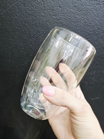 Pahare si cani - Pahar dublu transparent 450 ml, sticlă termorezistentă