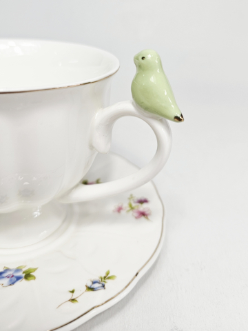 Cesti - Set ceasca si farfurie Bird Green