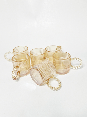 Set 6 pahare din sticlă borosilicată transparentă, chihlimbar [1]