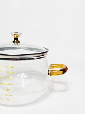 Oală borosilicată 800 ml cu capac [5]