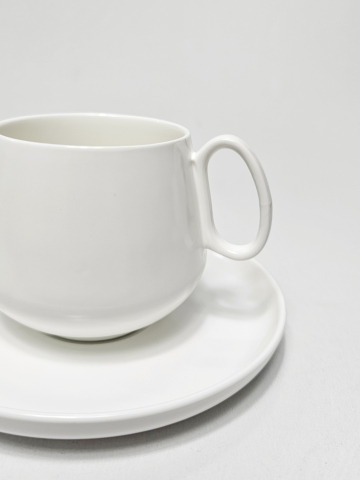 Bucatarie și Servire - Set 2 piese ceașcă și farfurioară albă
