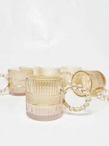 Pahare si cani - Set 6 pahare din sticlă borosilicată transparentă, chihlimbar