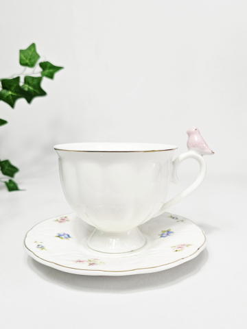 Set ceasca si farfurie Bird Pink [3]