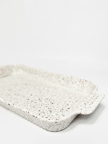 Bucatarie și Servire - Platou ceramic termorezistent Rosu/Negru, Small