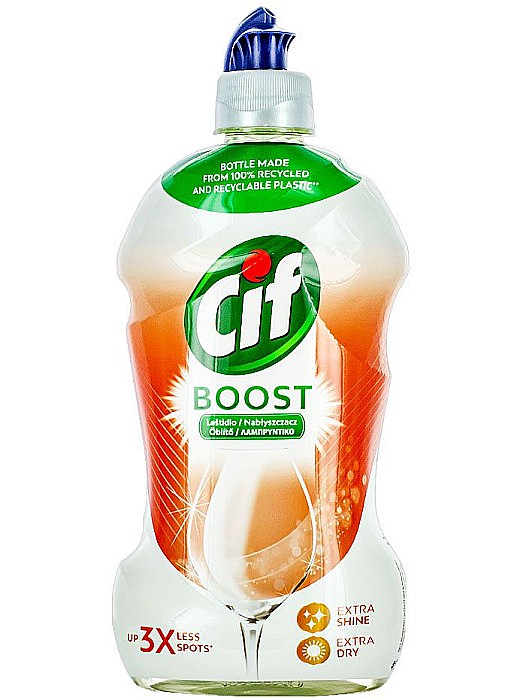 CIF Boost Shine & Dry Solutie de Clatire Masina Spalat Vase 450 ml [1]