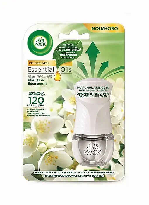 AirWick Aparat Odorizant Priza+Rezerva 19 ml White Flowers [1]
