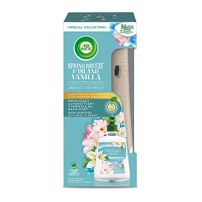 AIRWICK Aparat Odorizant Camera+Rezerva Fara Aerosoli Spring Breeze & Paradise Island 228 ml [1]