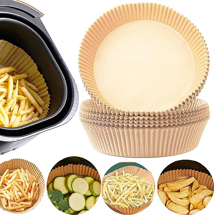 WEI Hartie de Copt Forma Rotunda pt Friteuza, Air Fryer set 50 buc 160mm x 45 mm [2]