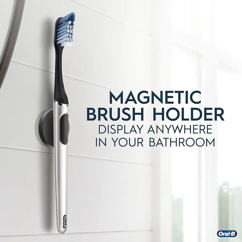 ORAL-B Clic Periuta de Dinti Manuala Set cu Suport Magnetic, Argintie, Ergonomic [2]