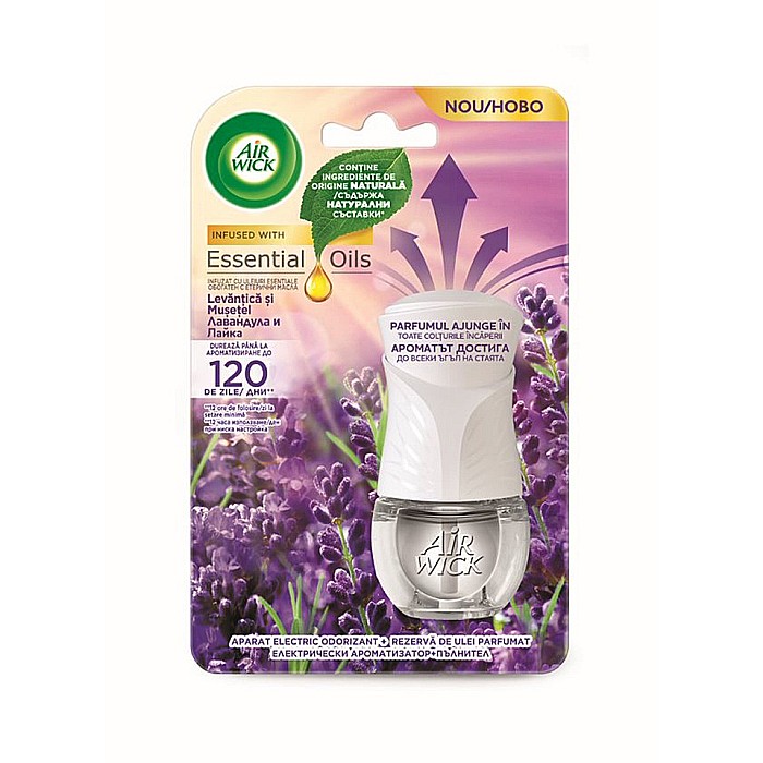 AirWick Aparat Odorizant Priza+Rezerva 19 ml Lavanda & Musetel [1]