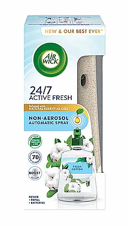 AIRWICK Aparat Odorizant Camera+Rezerva Fara Aerosoli Bumbac Proaspat 228 ml [1]