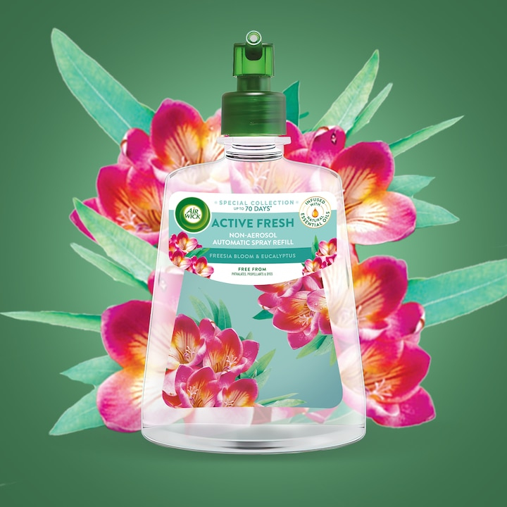 AIRWICK Aparat Odorizant Camera+Rezerva Fara Aerosoli Freesia Bloom & Eucalipt 228 ml [2]