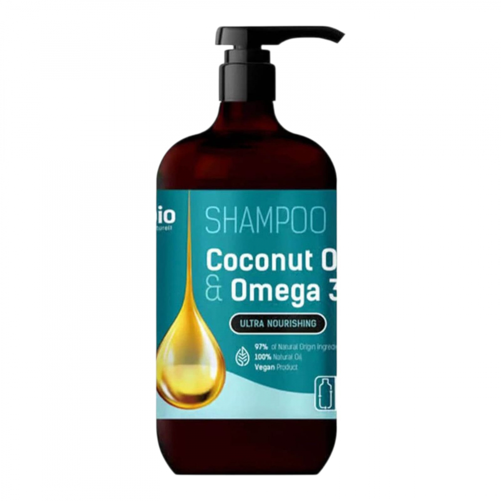 BIO NATURELL Sampon cu Pompa pt Par Uscat Omega 3 Ulei & Cocos 946 ml [1]