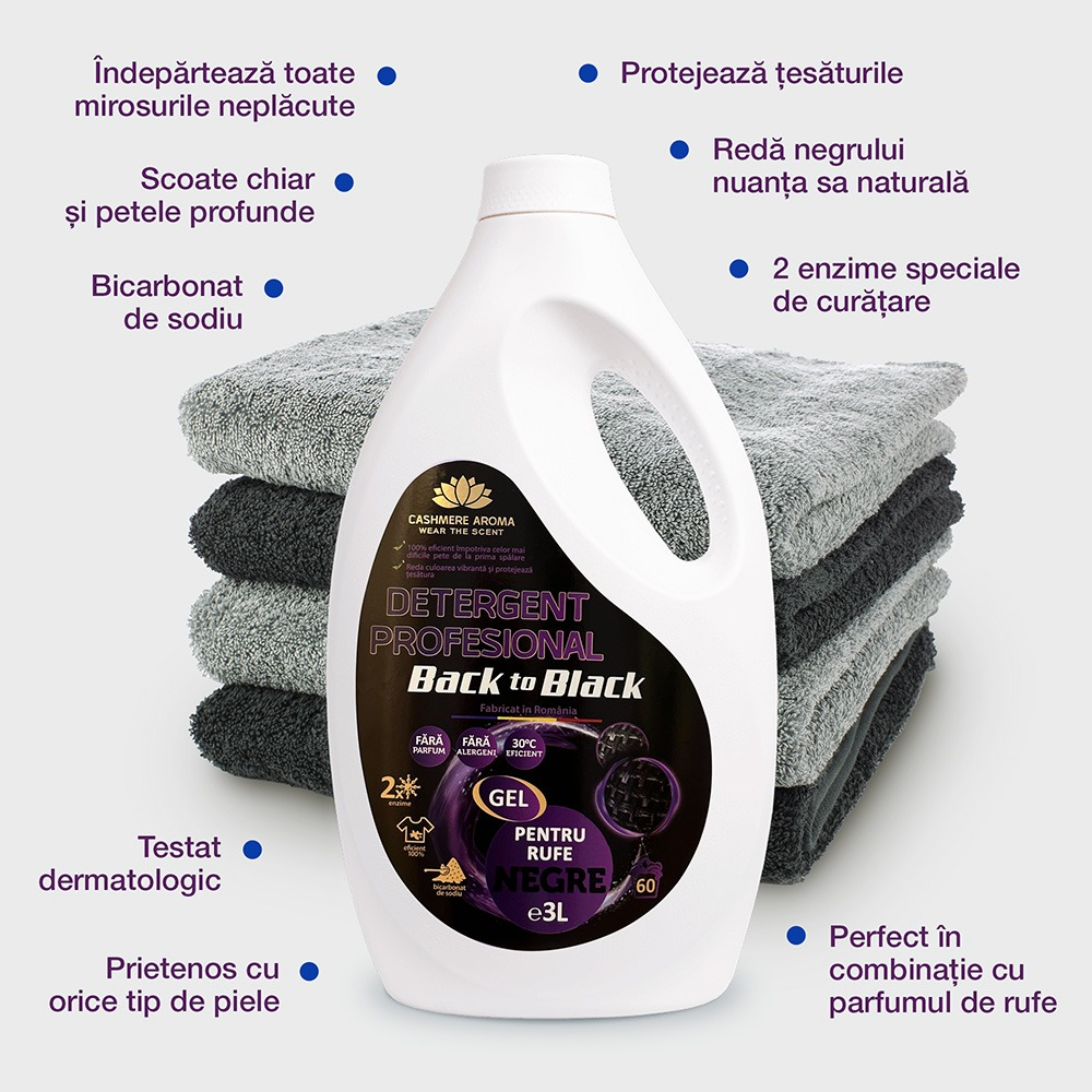 CASHMERE AROMA Detergent Profesional de Rufe Negre Back to Black ( Fara Parfum) 3L [2]