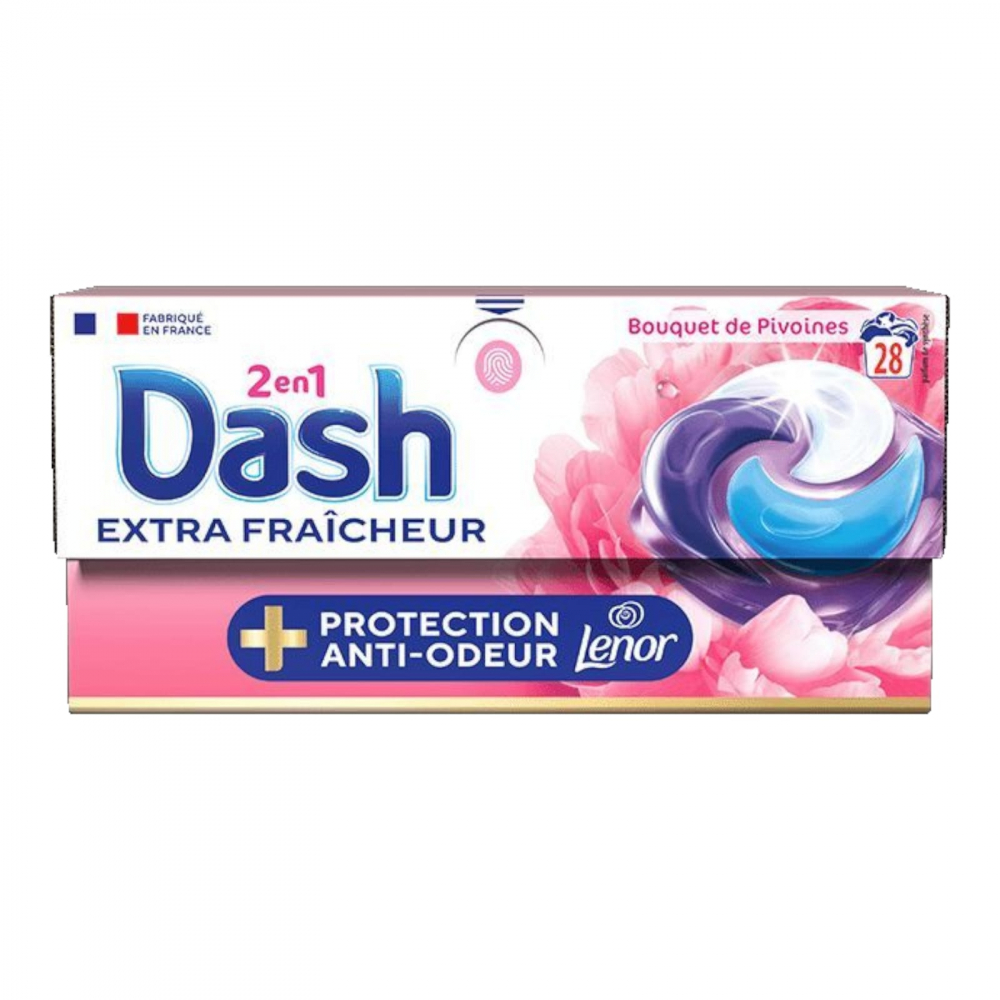 DASH & LENOR Detergent Capsule 2in1 Universal Anti Odor Bouquet de Pivoines 28 buc [1]