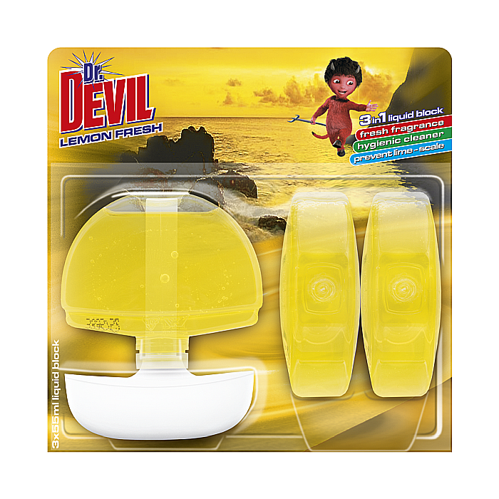 Dr. Devil Odorizant Lichid WC 3in1 Lemon Fresh 3x55 ml [1]