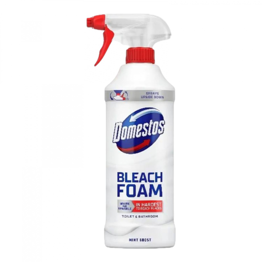 DOMESTOS Spray Spuma pt Curatare Baie cu Inalbitor Bleach Foam MINT BOOST 435 ml [1]