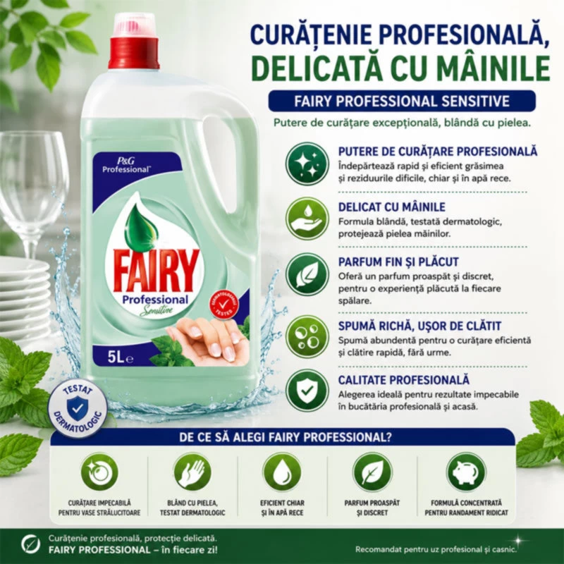 FAIRY Detergent de Vase Professional Sensitive Aloe Vera 5L [2]