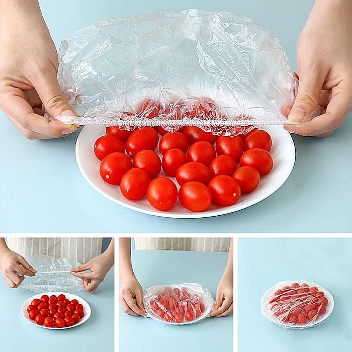 WEI Folie Alimentara Tip Capac de Unica Folosinta cu Elastic 100 buc/set [2]
