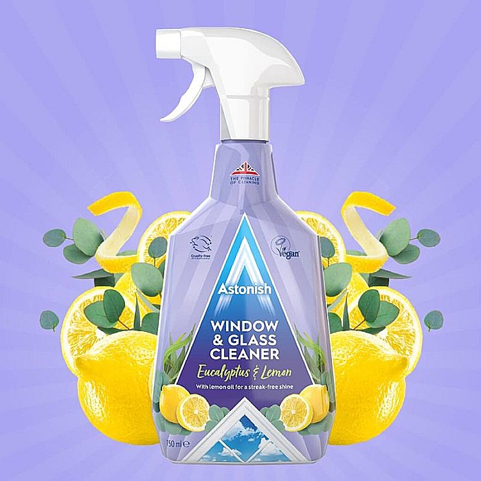 ASTONISH Solutie Curatat Geamuri cu Pompa Eucalyptus & Lemon 750 ml [2]