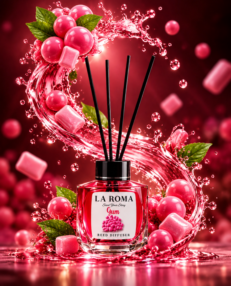 LA ROMA Odorizant Camera cu Betisoare BUBBLE GUM 130 ml [2]