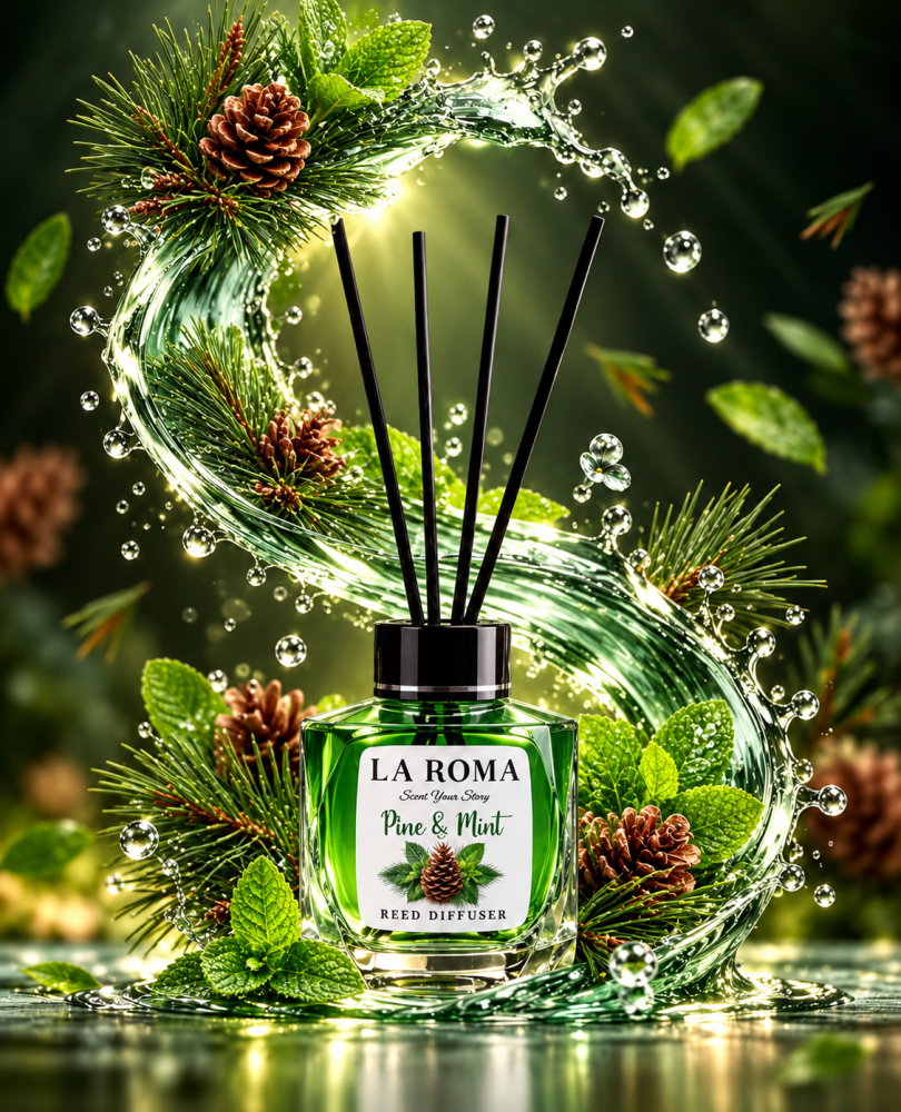 LA ROMA Odorizant Camera cu Betisoare CHRISTMAS EDTION PIN & MINT 130 ml [2]