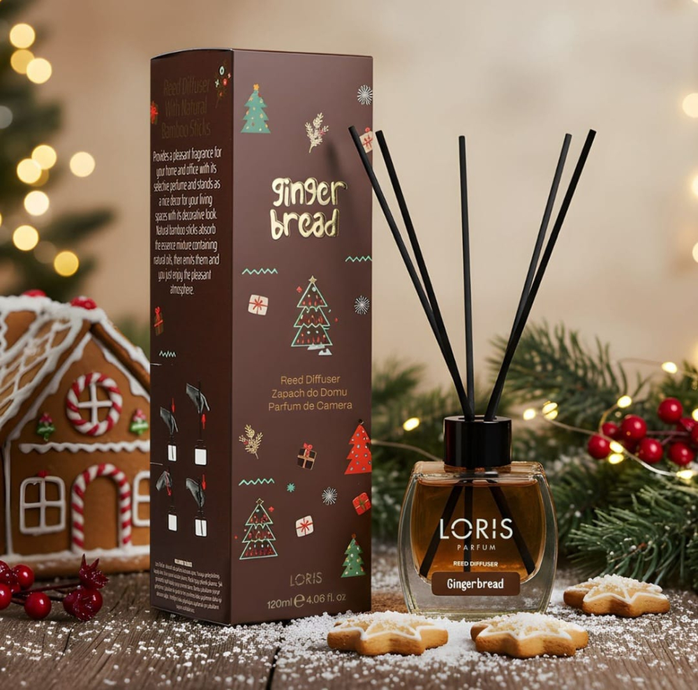 LORIS Odorizant Camera cu Betisoare CHRISTMAS EDITION 120 ml Ginger Bread [1]