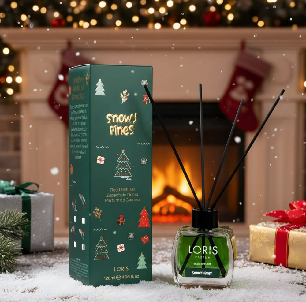 LORIS Odorizant Camera cu Betisoare CHRISTMAS EDITION 120 ml Snowy Pines [1]