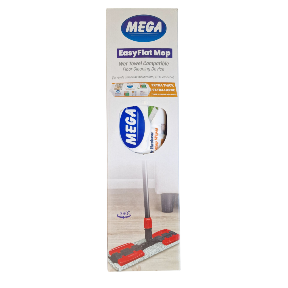 MEGA KIT Mop Plat + Servetele Umede pt Podea 40 buc [1]