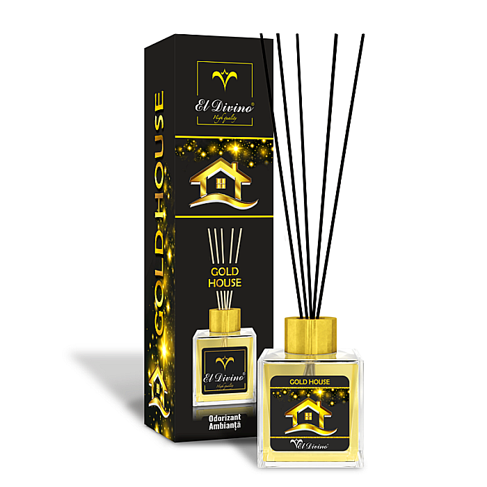EL DIVINO Odorizant Camera cu Betisoare GOLD HOUSE 100 ml [1]