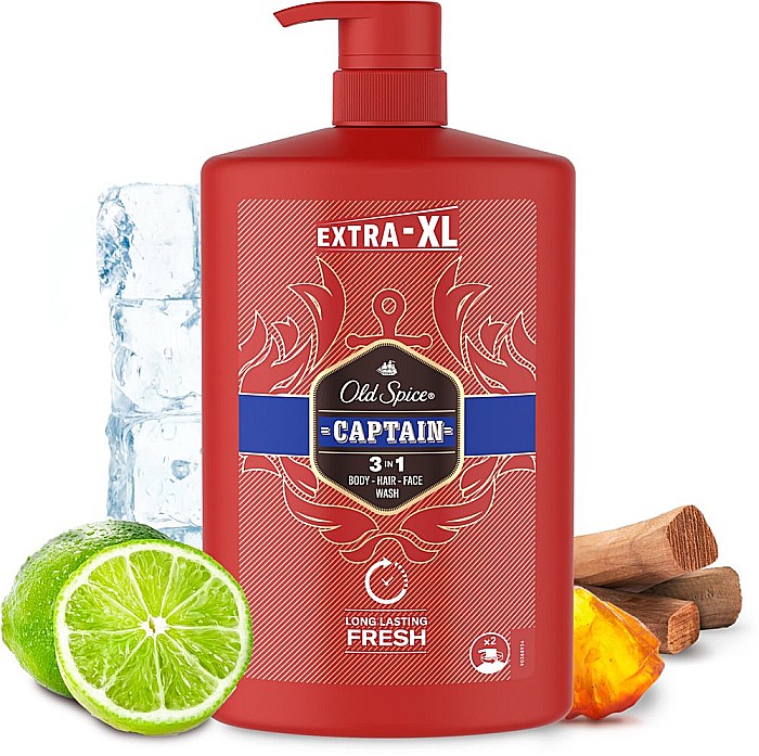 OLD SPICE Gel de Dus & Sampon cu Pompa 3in1 Captain Extra XL 1000 ml [2]