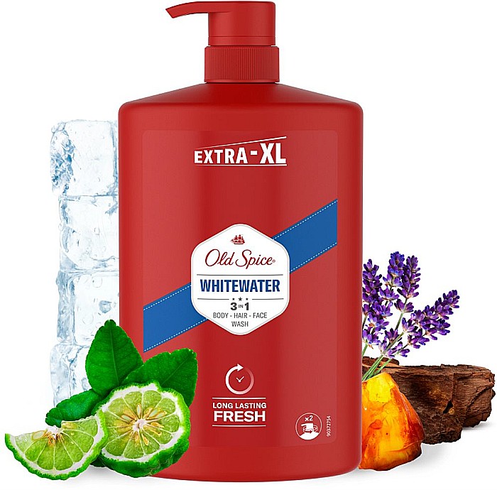 OLD SPICE Gel de Dus & Sampon cu Pompa 3in1 WhiteWater Extra XL 1000 ml [2]