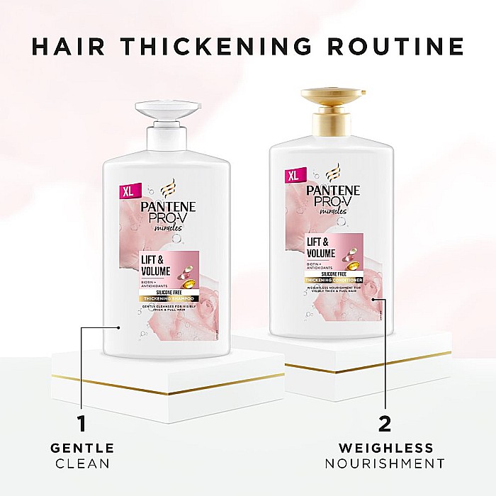 PANTENE Pro V Miracles Sampon Lift & Volume cu Pompa Efect de Volum pt Parul Fin cu Biotina XL 1L [2]