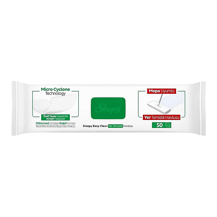 SLEEPY Lavete Umede pt Pardoseli cu Bicarbonat, Otet Alb, Eucalipt – White Soap Additive, 50 Buc [3]