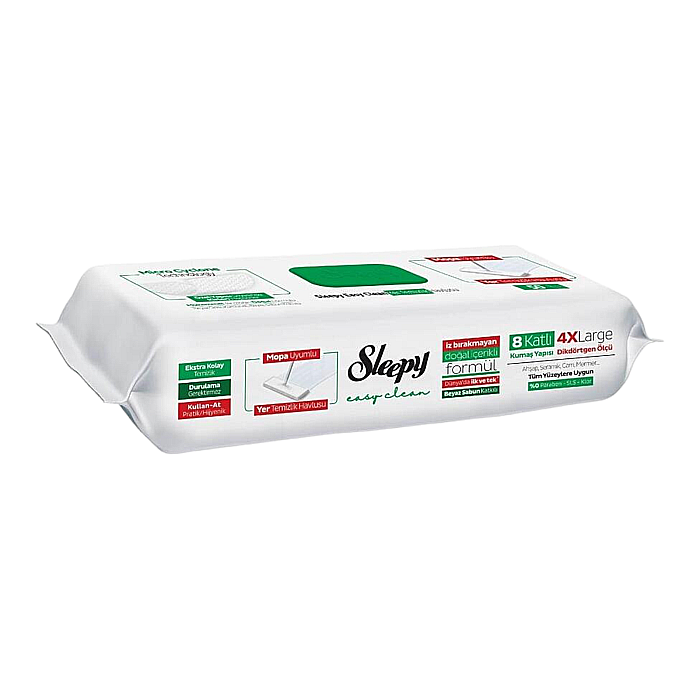 SLEEPY Lavete Umede pt Pardoseli cu Bicarbonat, Otet Alb, Eucalipt – White Soap Additive, 50 Buc [1]