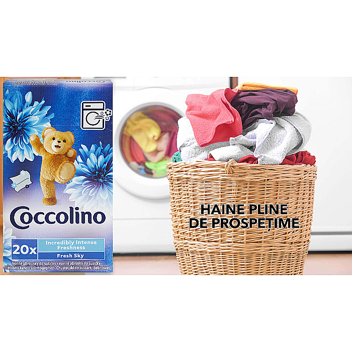 COCCOLINO Servetele Parfumate Pt Haine & Uscator Rufe Intense Fresh Sky 20 buc [2]