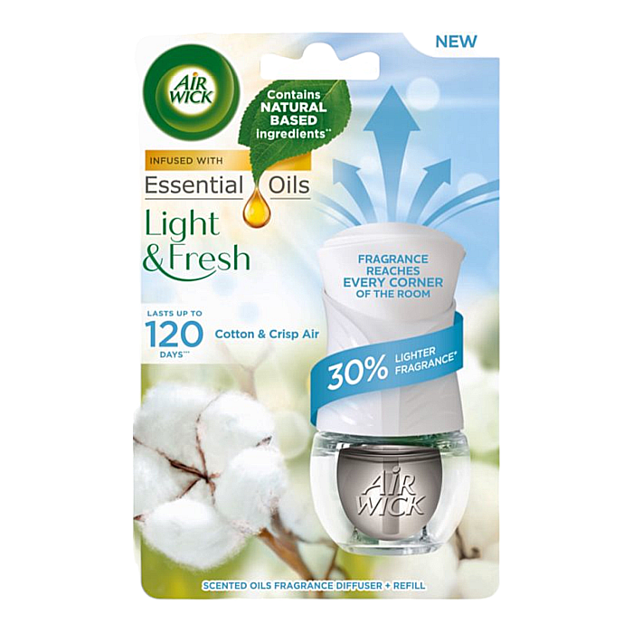 AirWick Aparat Odorizant Priza+Rezerva 19 ml Cotton & Crisp Air [1]