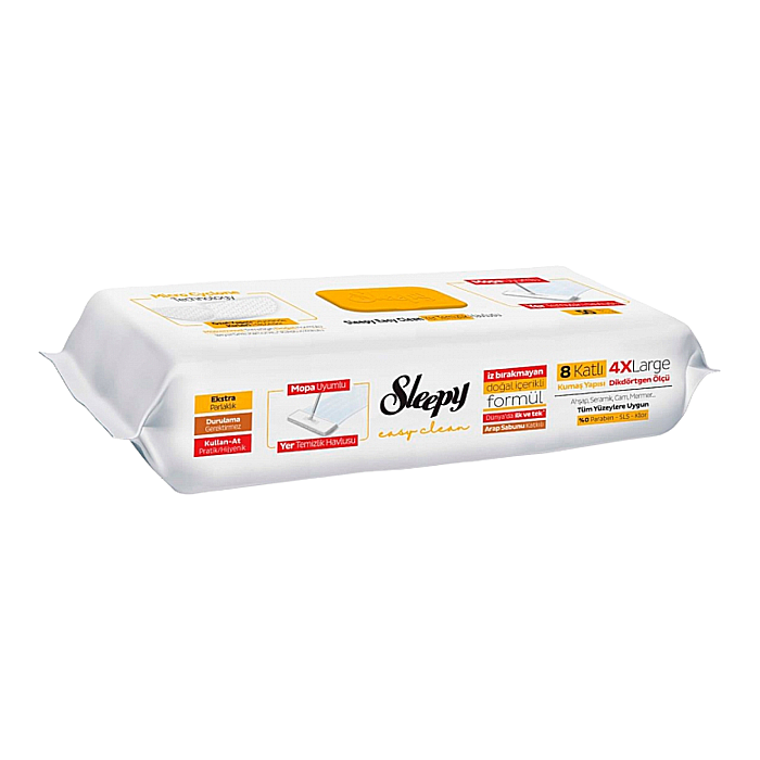 SLEEPY Lavete Umede pt Pardoseli cu Bicarbonat, Otet Alb, Eucalipt – Herbal Soap, 50 Buc [1]