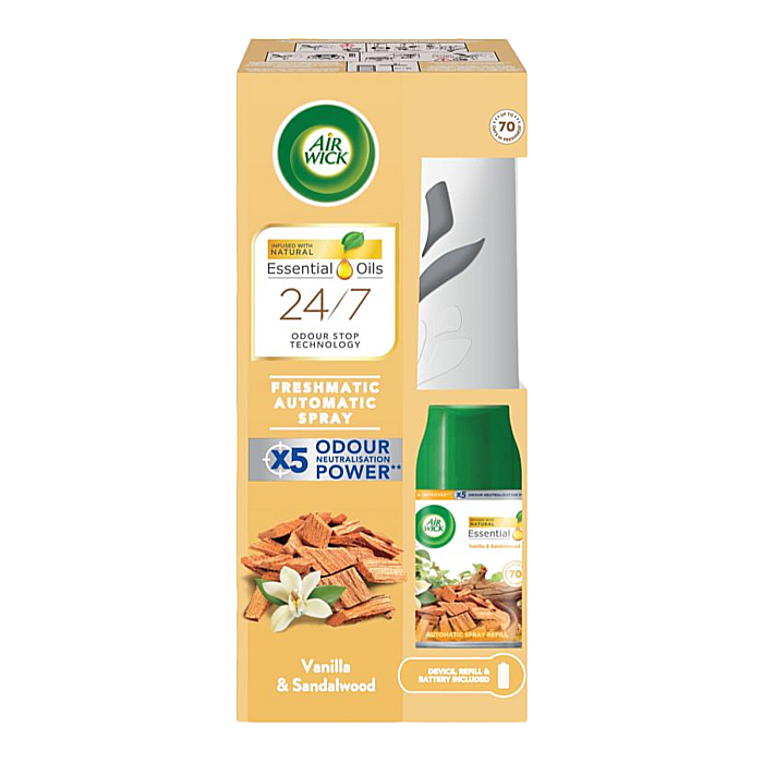 AirWick Aparat Odorizant Camera+Rezerva Vanilia & Sandalwood 250 ml [1]