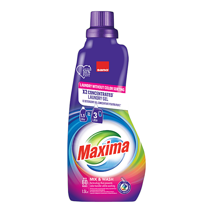 SANO Maxima Detergent Power Gel 2X CONCENTRAT MIX & WASH  1.5L 60 (spalari) [1]