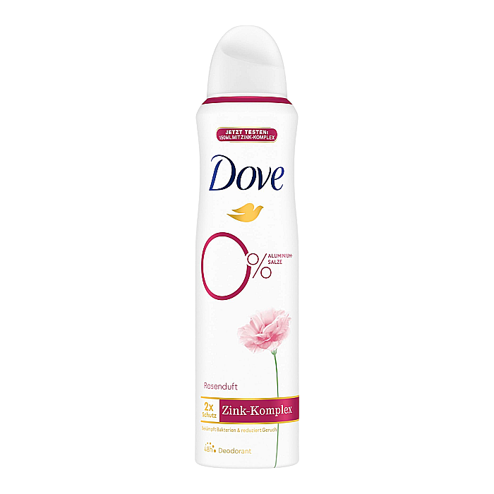 DOVE Antiperspirant Spray Zink Complex 0% Aluminium Salze ROSE 150 ml [1]