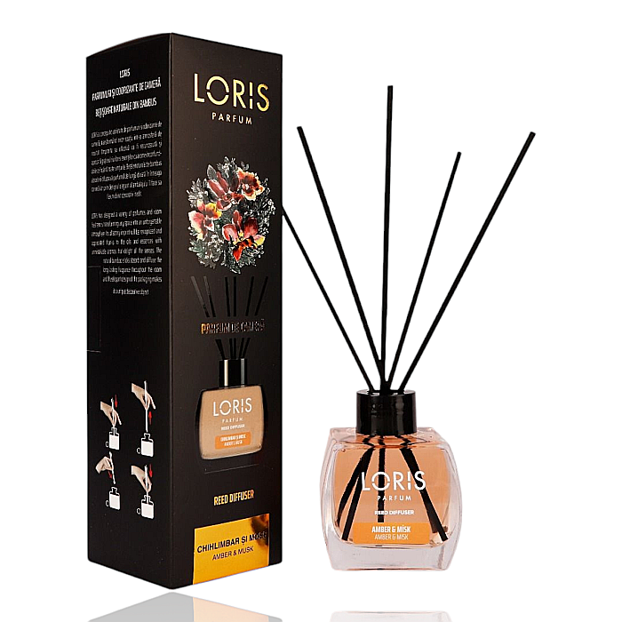 LORIS Odorizant Camera cu Betisoare AMBER & MOSC 120 ml [1]