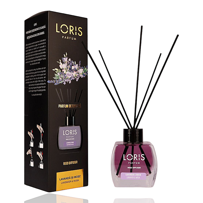 LORIS Odorizant Camera cu Betisoare LAVANDA & MOSC 120 ml [1]