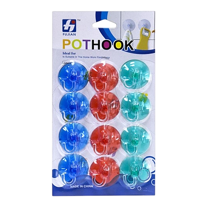 POTHOOK Ventuze Colorate cu Agatatoare Set 12 buc [1]