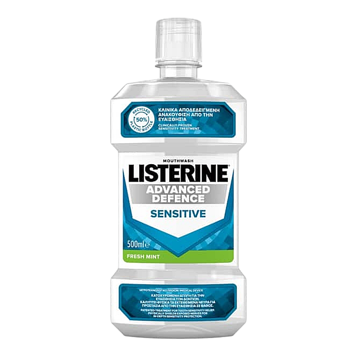 LISTERINE Advanced Defence Apa de Gura Sensitive Fresh Mint 500 ml [1]